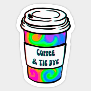 Tie Dye And Coffee Sticker